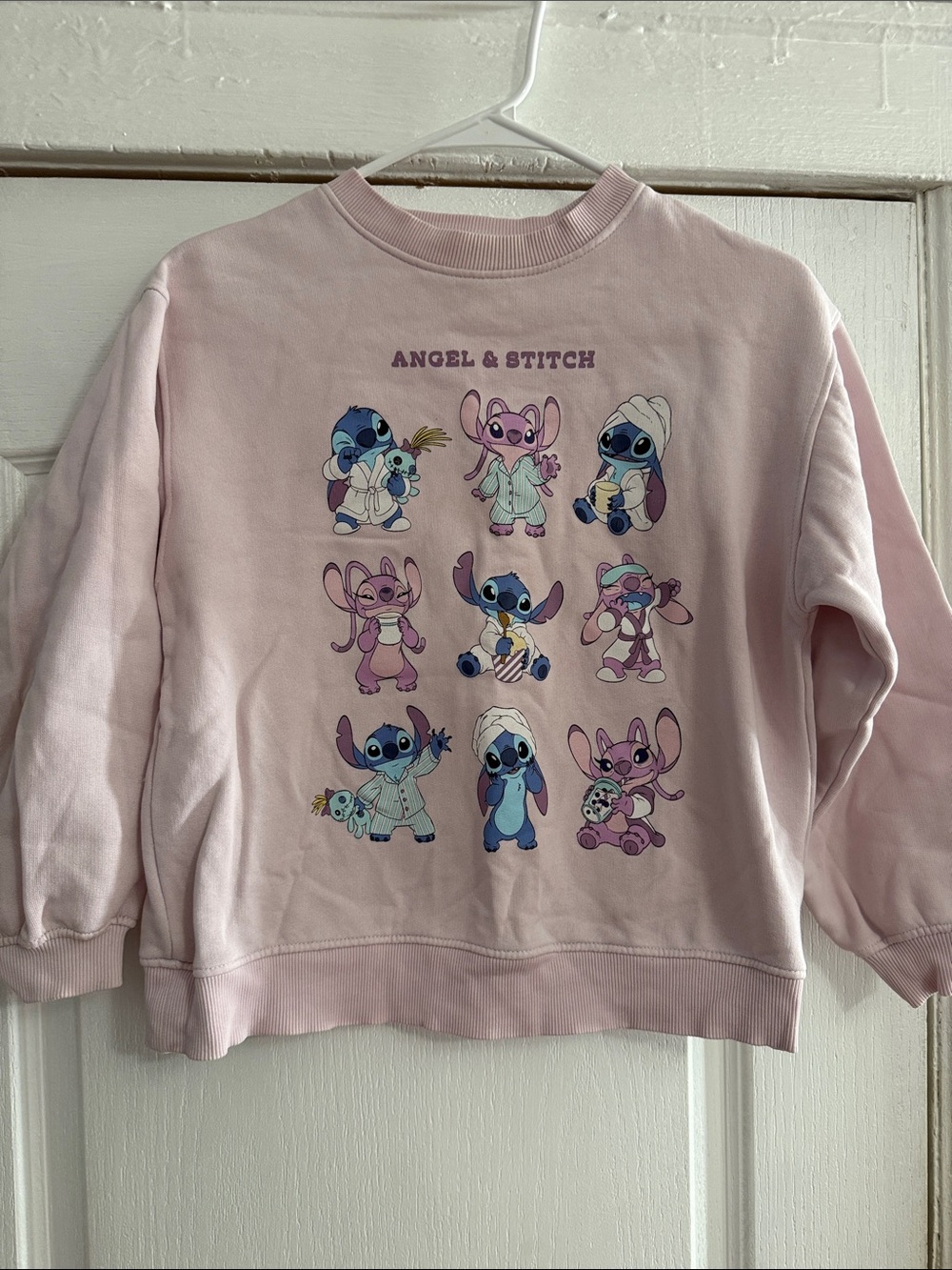 Zara Light Pink Angel & Stitch Character Sweatshirt